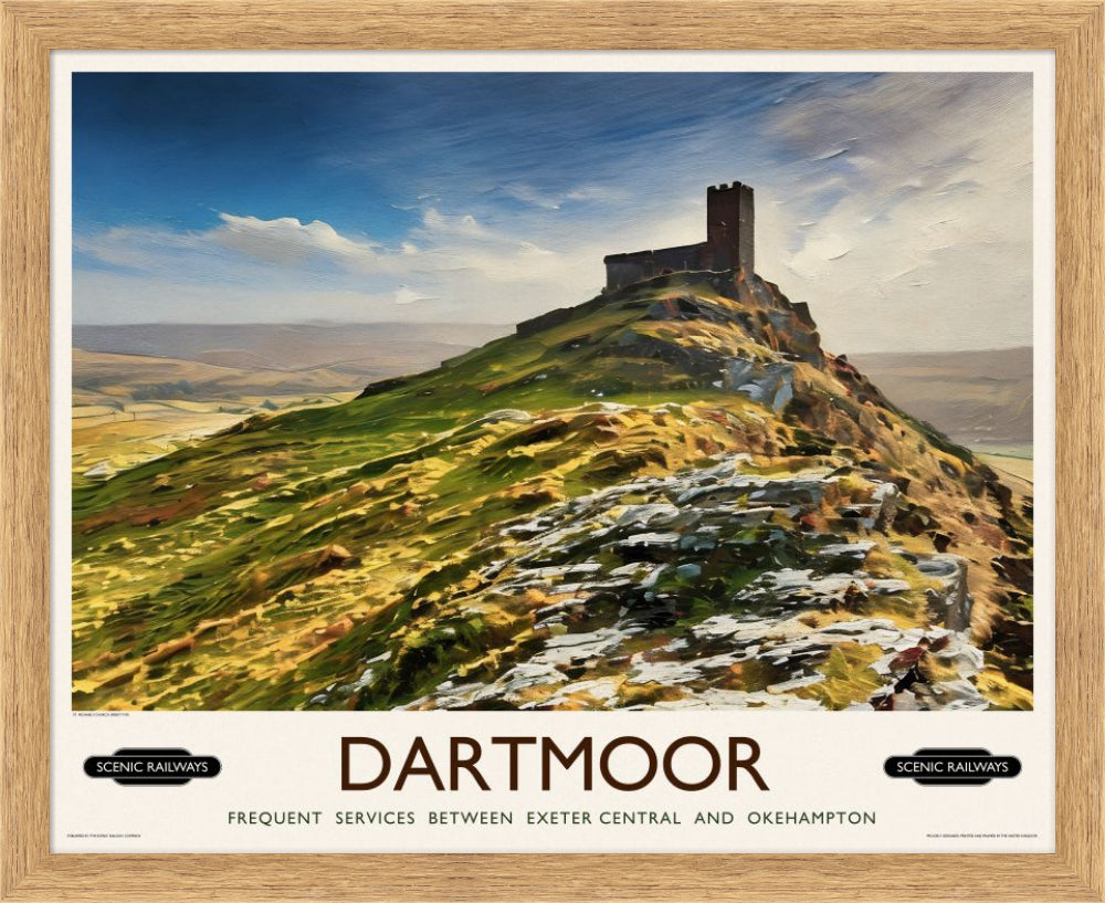 Vintage travel poster- Dartmoor, Devon - Scenic Railways