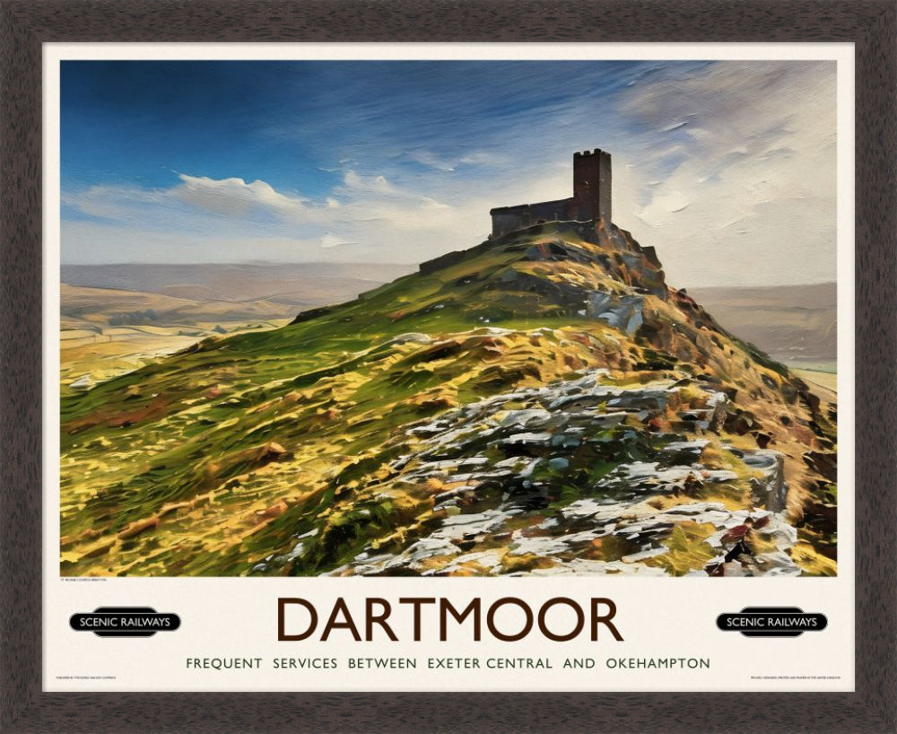 Vintage travel poster- Dartmoor, Devon - Scenic Railways