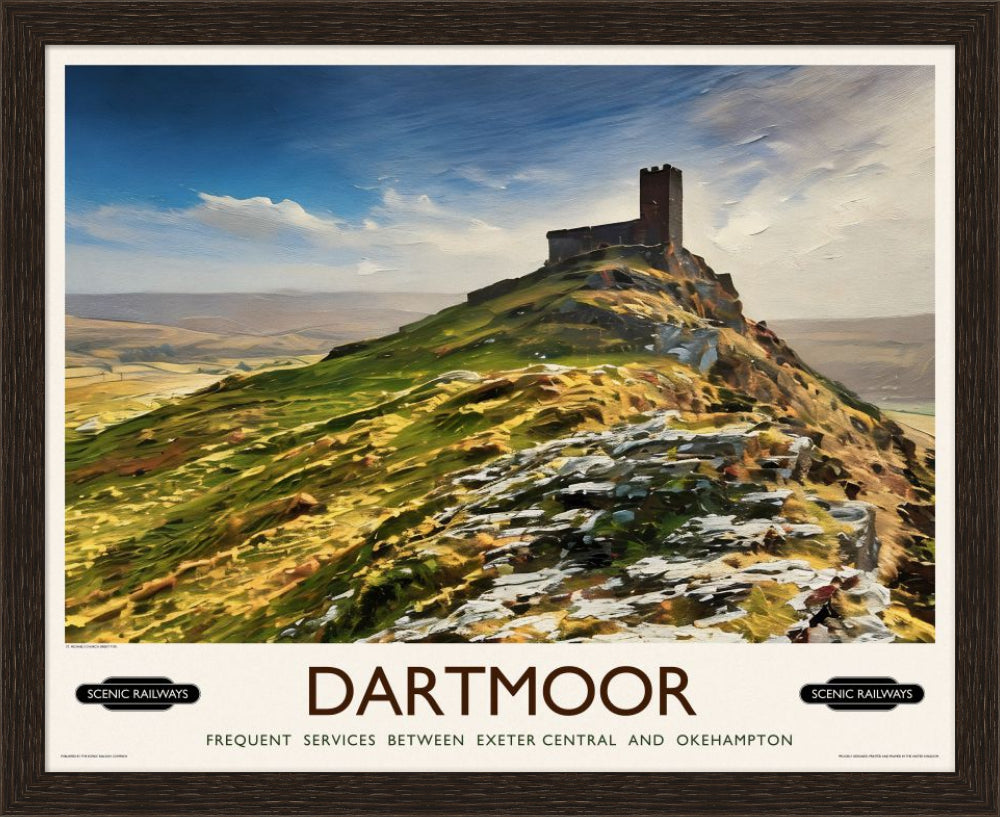 Vintage travel poster- Dartmoor, Devon - Scenic Railways