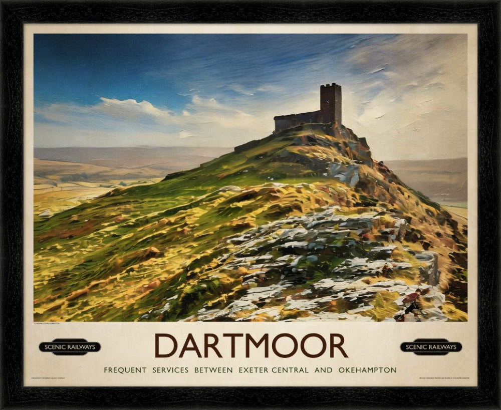Vintage travel poster- Dartmoor, Devon - Scenic Railways