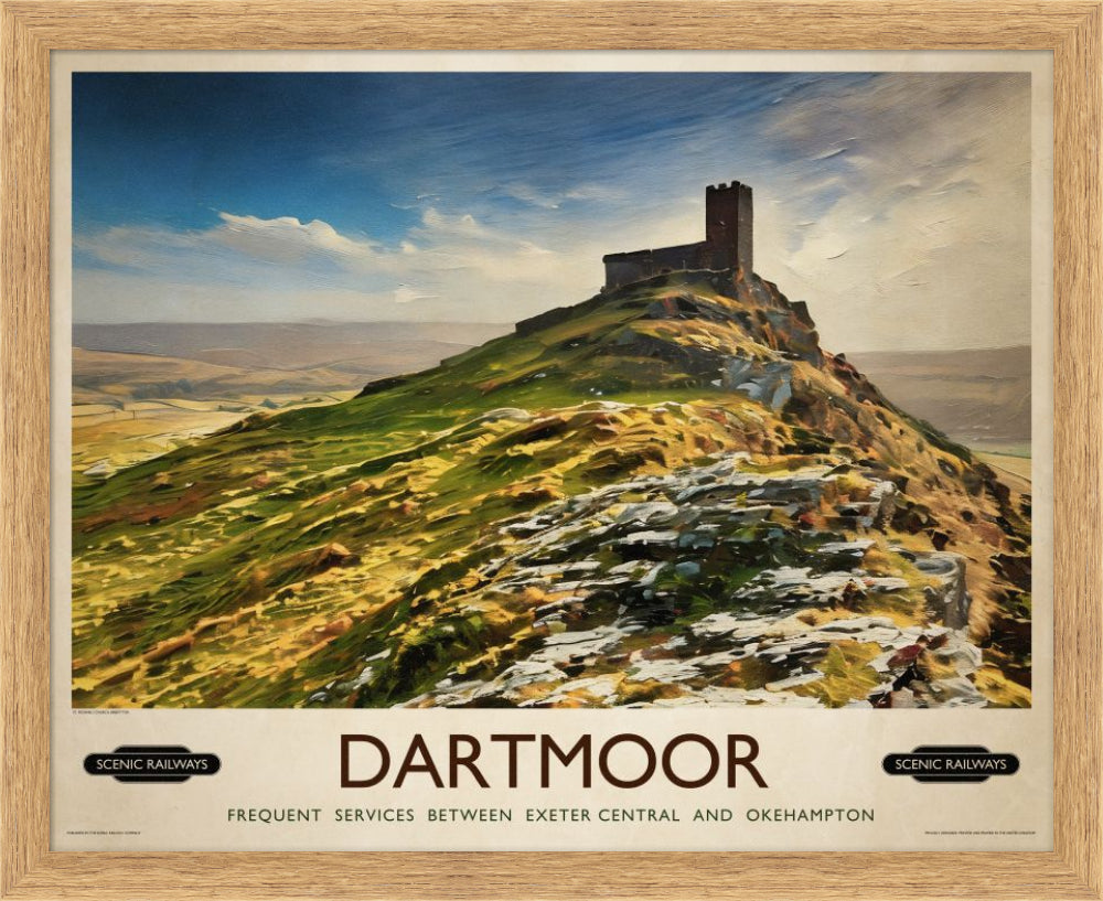 Vintage travel poster- Dartmoor, Devon - Scenic Railways