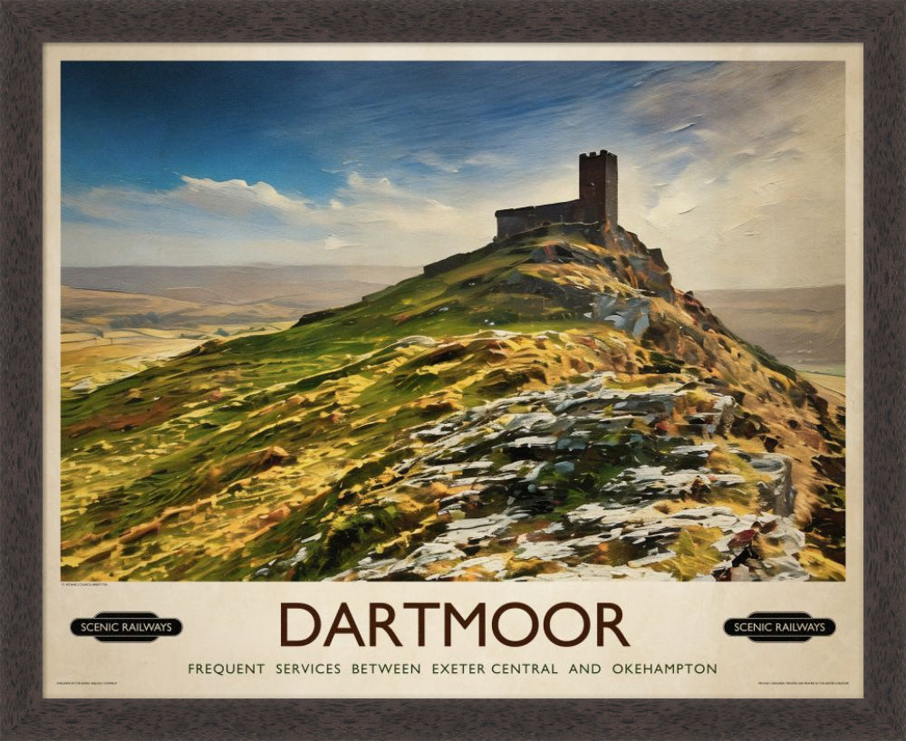 Vintage travel poster- Dartmoor, Devon - Scenic Railways