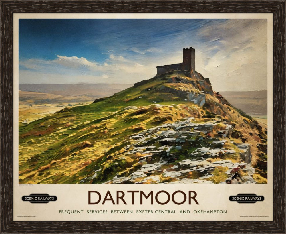 Vintage travel poster- Dartmoor, Devon - Scenic Railways