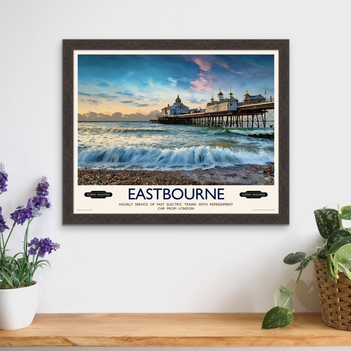 Vintage travel poster- Eastbourne, East Sussex - Scenic Railways