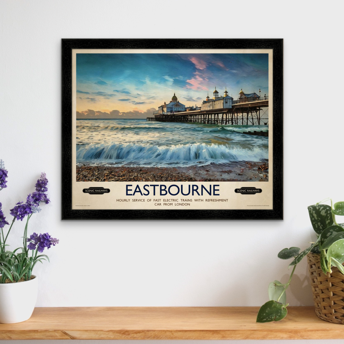 Vintage travel poster- Eastbourne, East Sussex - Scenic Railways