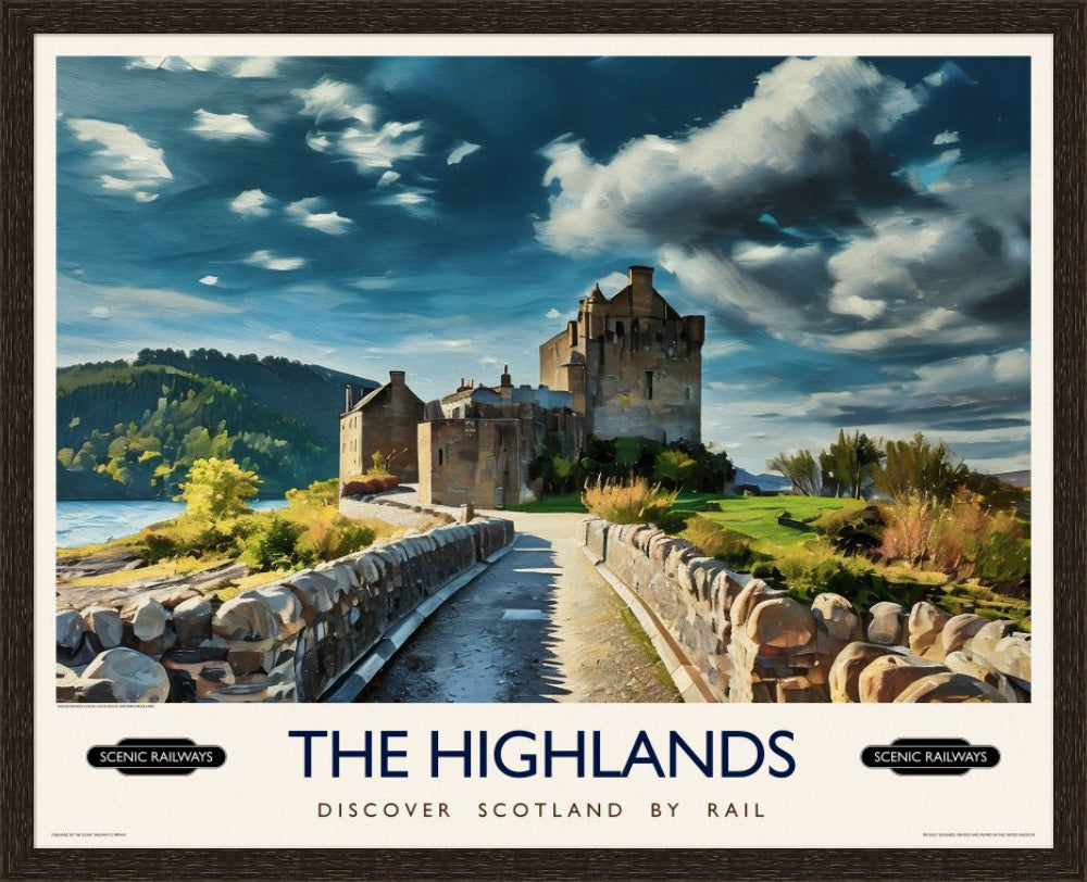 Vintage travel poster- The Highlands, Scotland - Scenic Railways