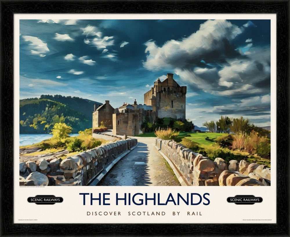 Vintage travel poster- The Highlands, Scotland - Scenic Railways