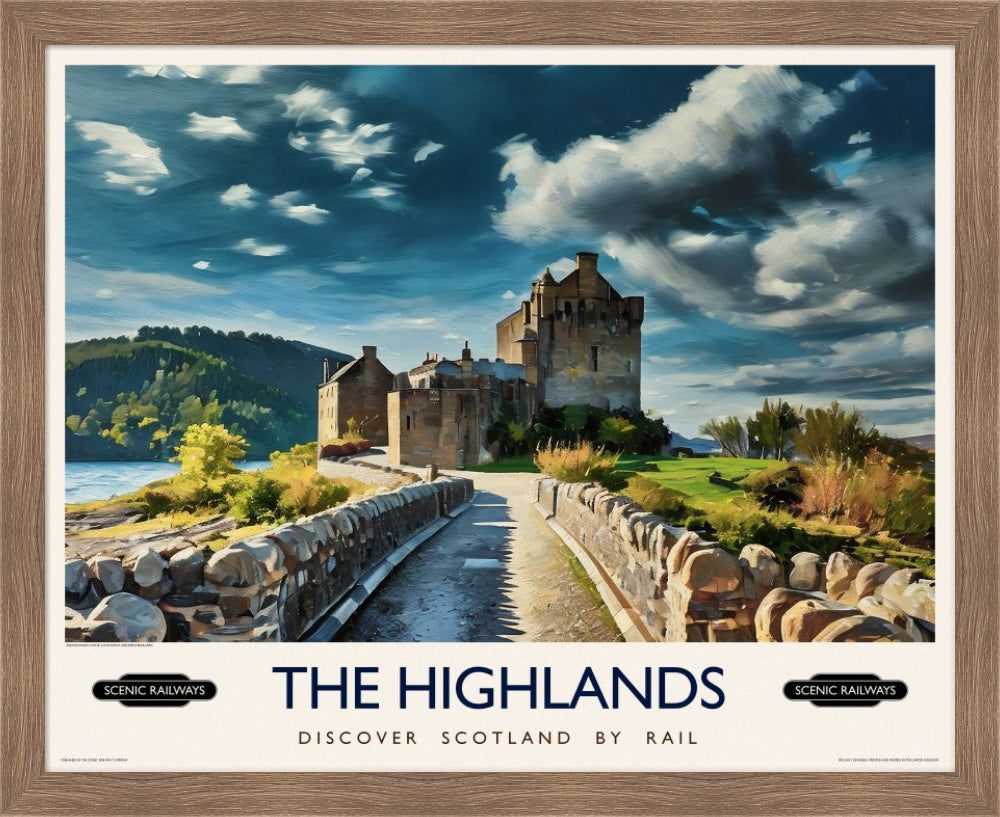 Vintage travel poster- The Highlands, Scotland - Scenic Railways