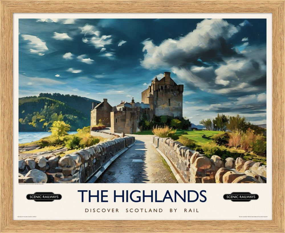 Vintage travel poster- The Highlands, Scotland - Scenic Railways