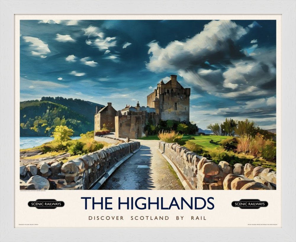 Vintage travel poster- The Highlands, Scotland - Scenic Railways