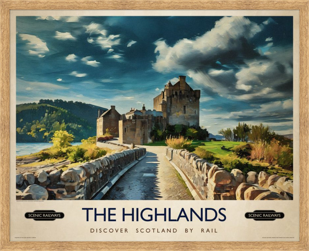 Vintage travel poster- The Highlands, Scotland - Scenic Railways