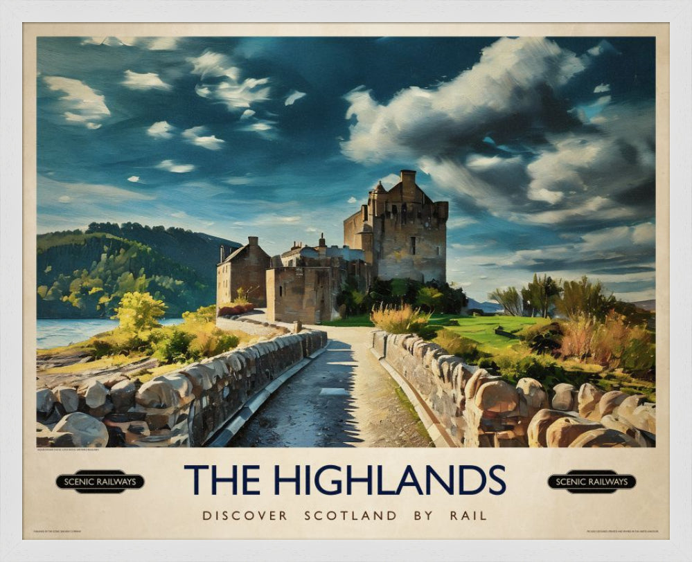 Vintage travel poster- The Highlands, Scotland - Scenic Railways