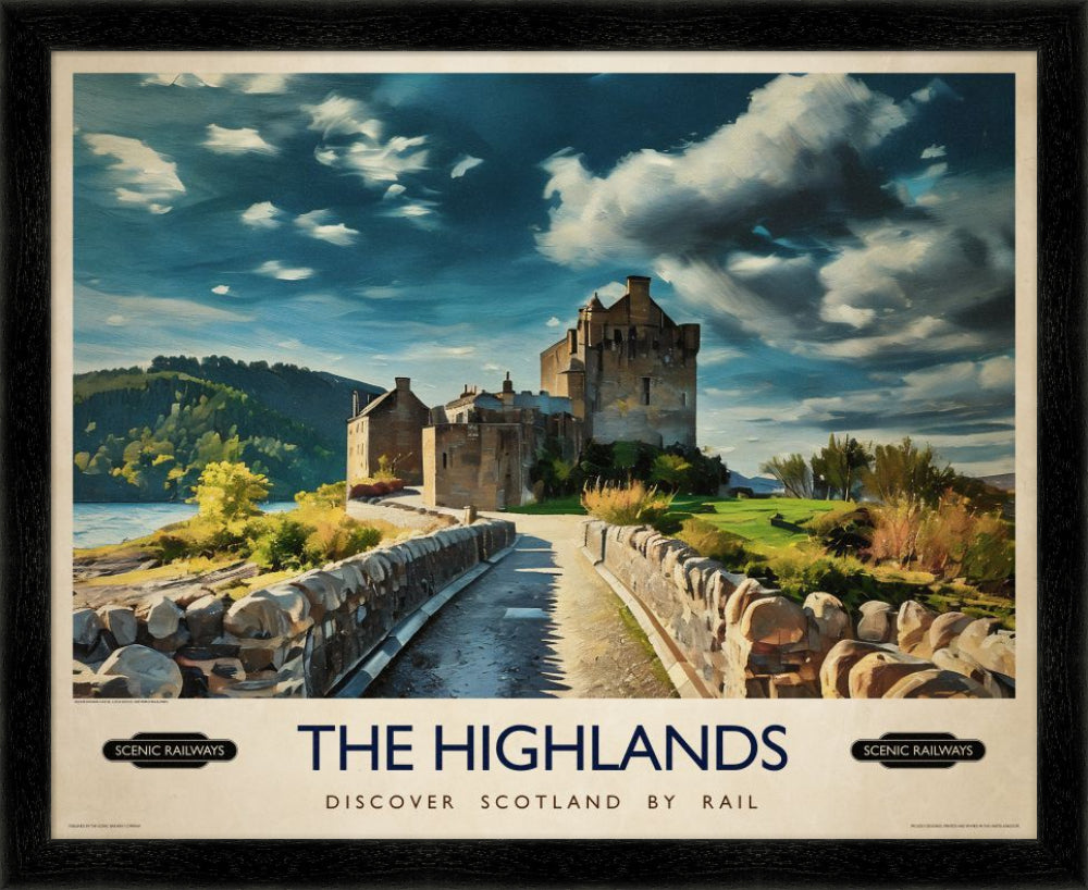 Vintage travel poster- The Highlands, Scotland - Scenic Railways