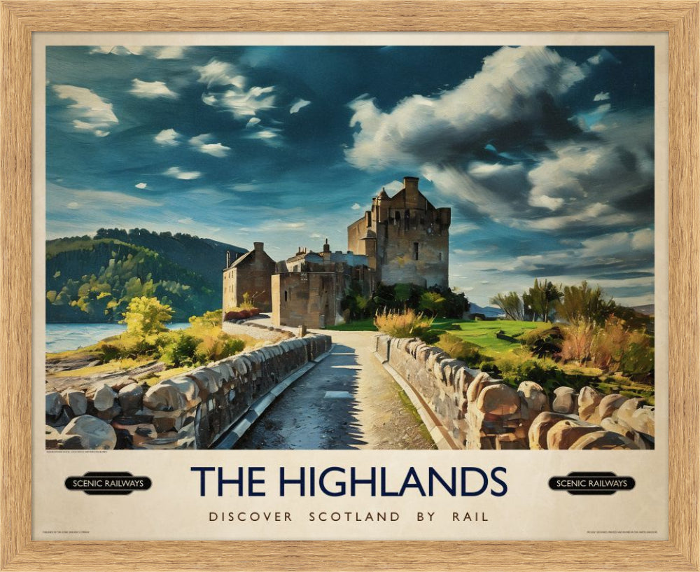 Vintage travel poster- The Highlands, Scotland - Scenic Railways
