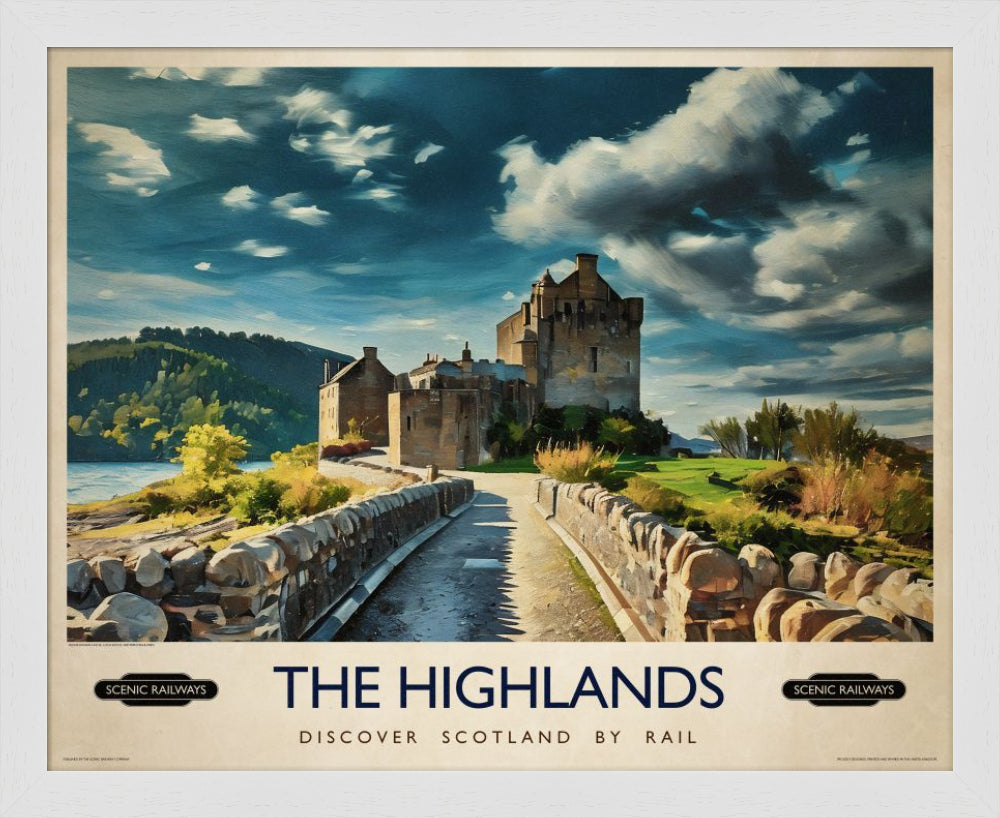 Vintage travel poster- The Highlands, Scotland - Scenic Railways