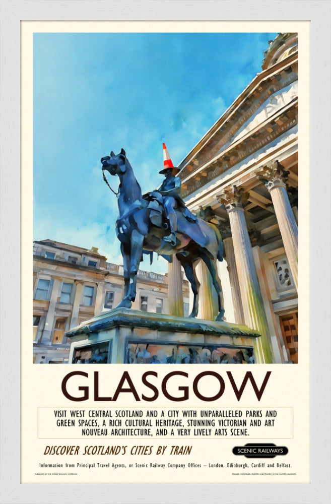 Vintage travel poster- Glasgow - The Gallery of Modern Art - Scenic Railways