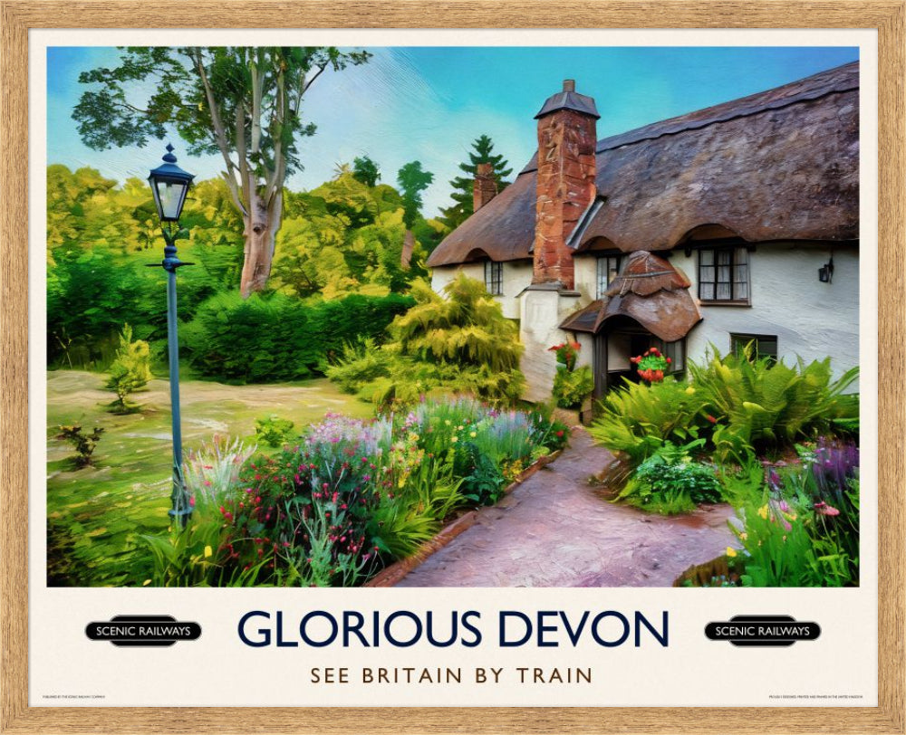 Vintage travel poster- Glorious Devon - Scenic Railways