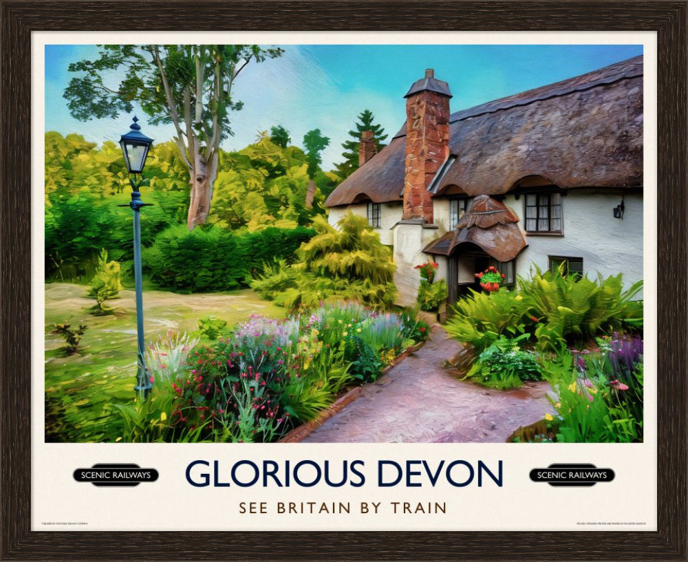 Vintage travel poster- Glorious Devon - Scenic Railways
