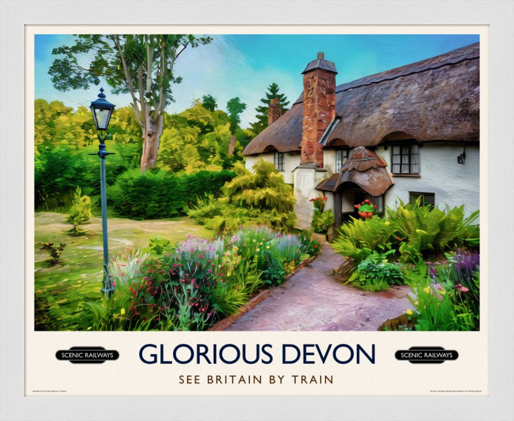 Vintage travel poster- Glorious Devon - Scenic Railways
