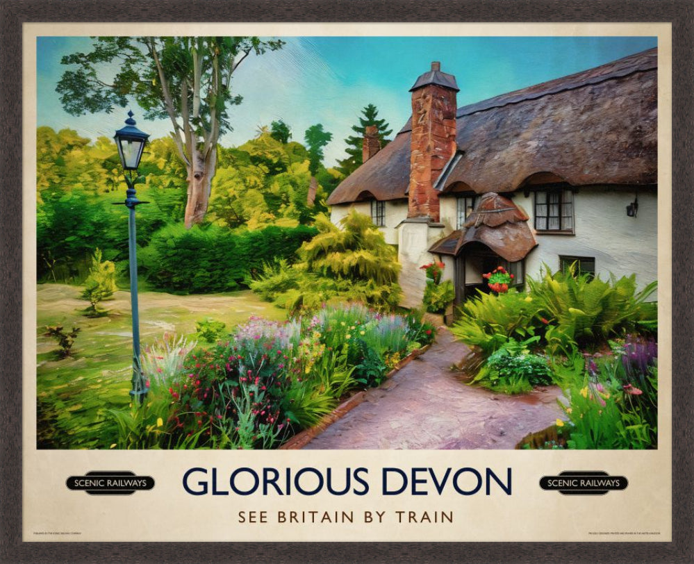 Vintage travel poster- Glorious Devon - Scenic Railways