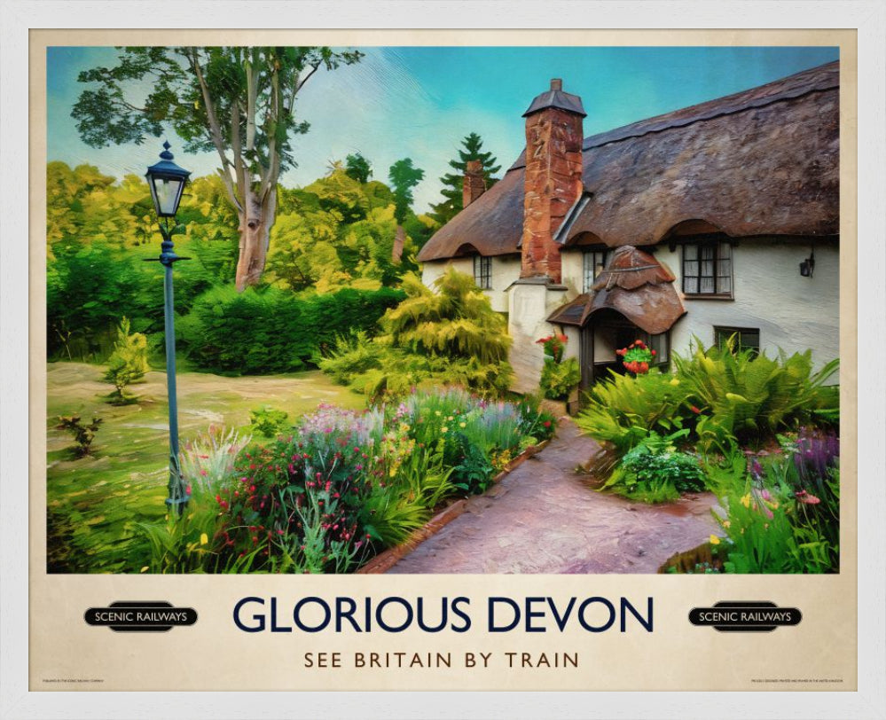 Vintage travel poster- Glorious Devon - Scenic Railways