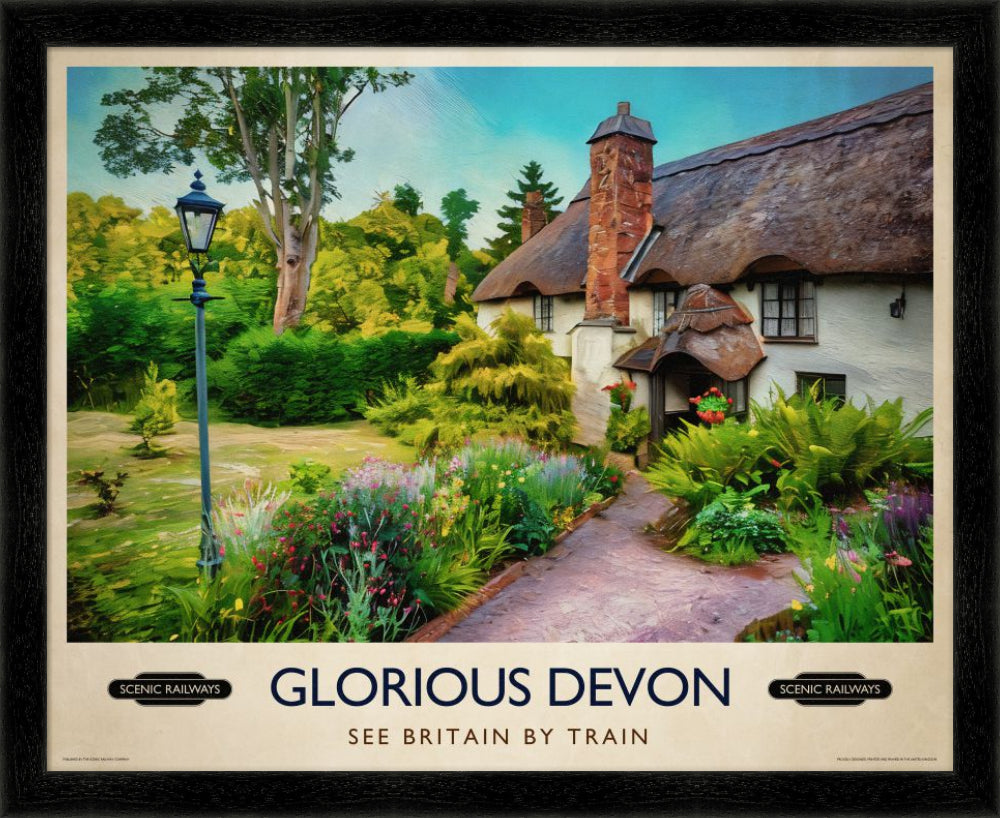 Vintage travel poster- Glorious Devon - Scenic Railways