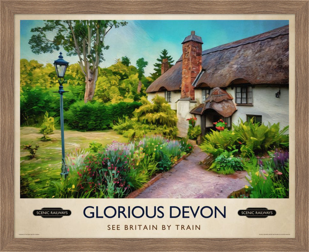 Vintage travel poster- Glorious Devon - Scenic Railways