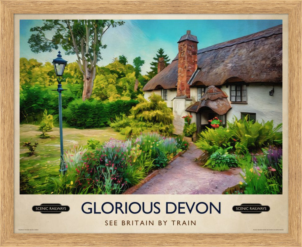 Vintage travel poster- Glorious Devon - Scenic Railways