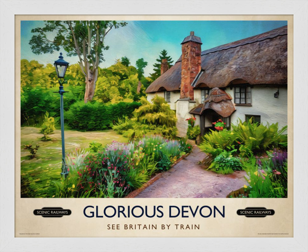 Vintage travel poster- Glorious Devon - Scenic Railways