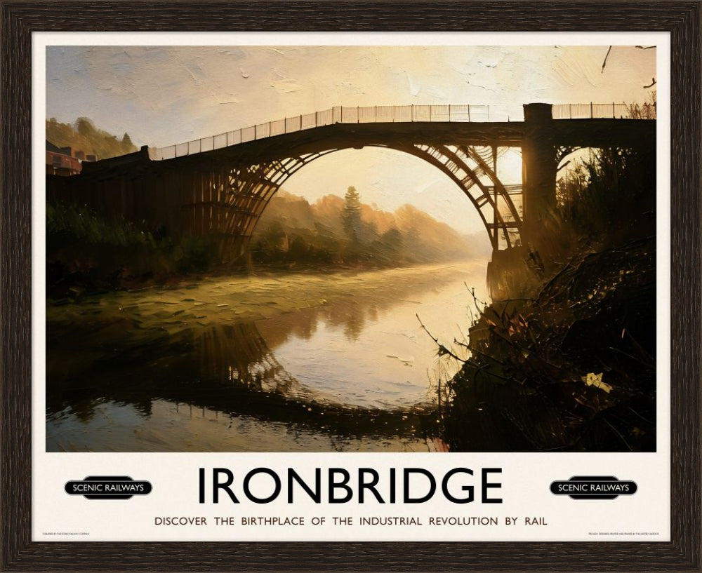 Vintage travel poster- Ironbridge, Shropshire - Scenic Railways