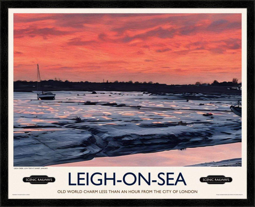 Vintage travel poster- Leigh-on-Sea, Essex - Scenic Railways