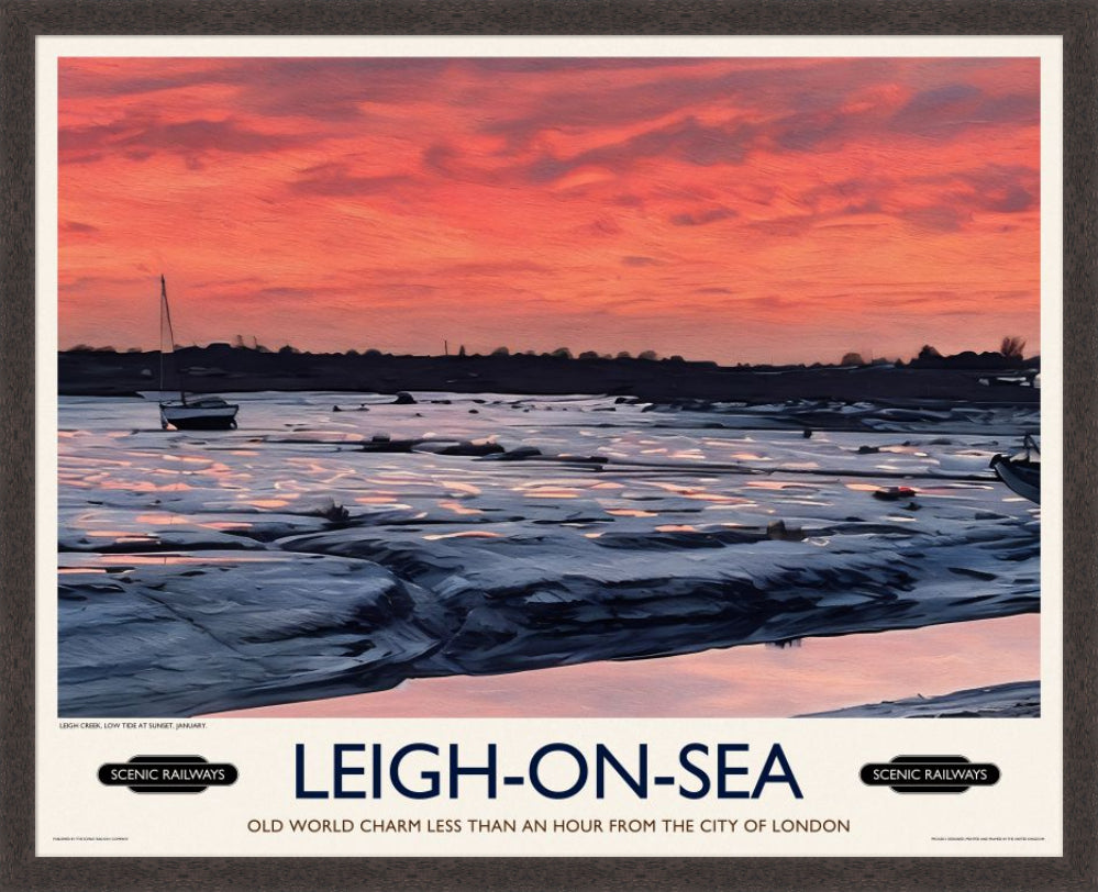 Vintage travel poster- Leigh-on-Sea, Essex - Scenic Railways