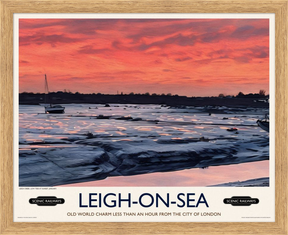 Vintage travel poster- Leigh-on-Sea, Essex - Scenic Railways