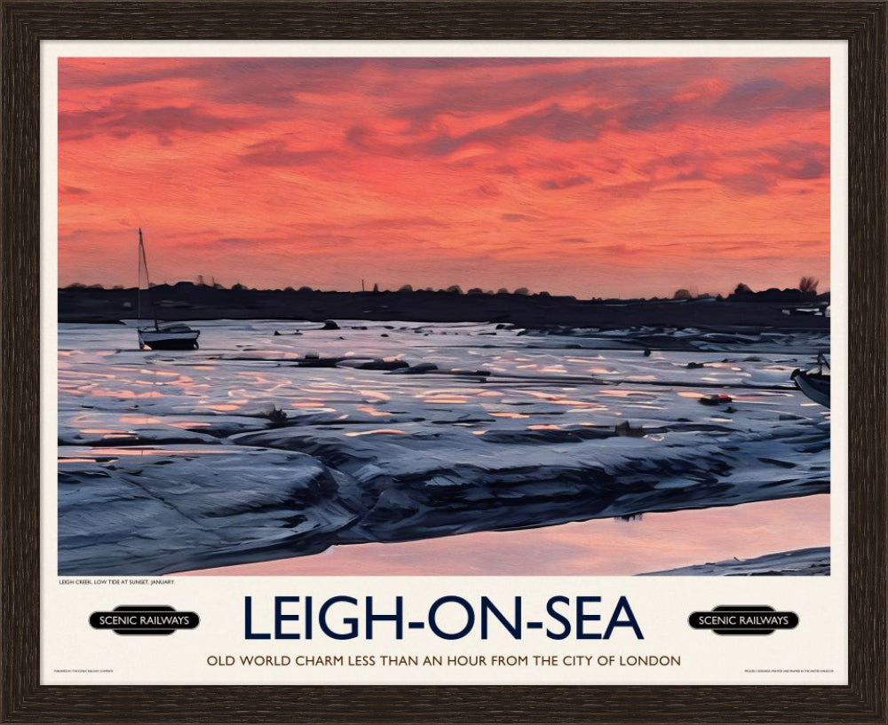Vintage travel poster- Leigh-on-Sea, Essex - Scenic Railways