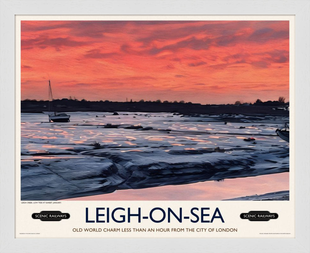 Vintage travel poster- Leigh-on-Sea, Essex - Scenic Railways
