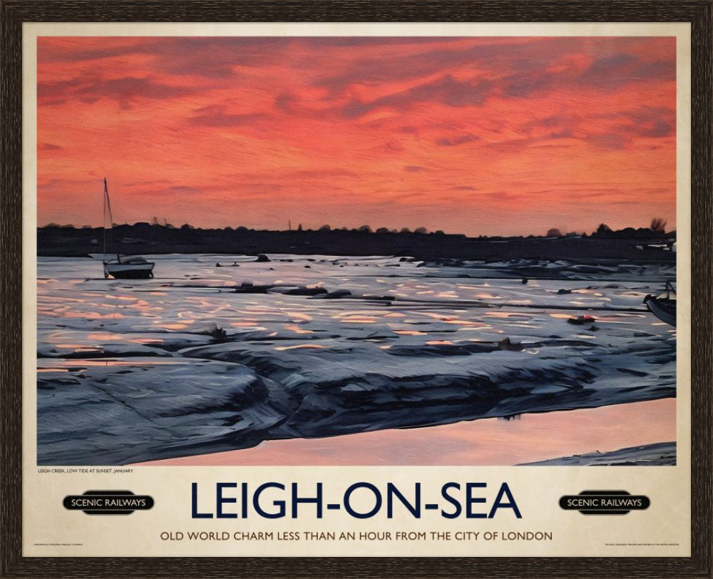 Vintage travel poster- Leigh-on-Sea, Essex - Scenic Railways