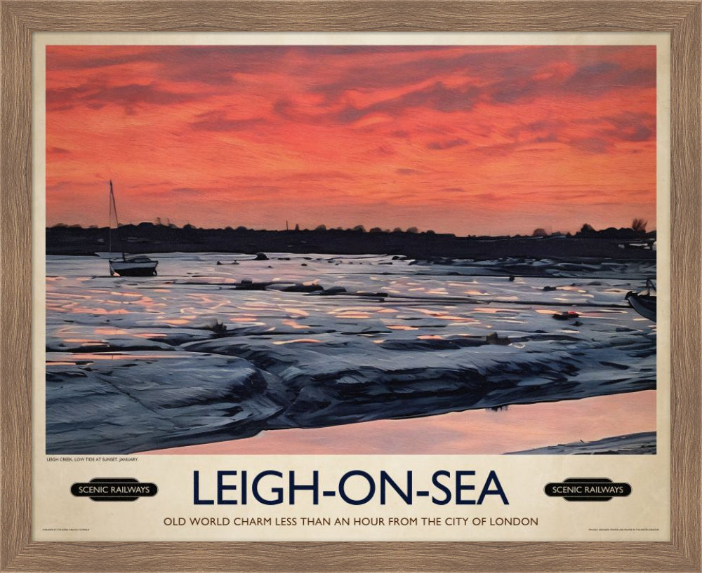 Vintage travel poster- Leigh-on-Sea, Essex - Scenic Railways