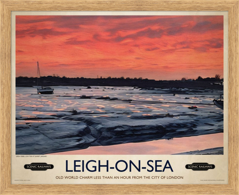 Vintage travel poster- Leigh-on-Sea, Essex - Scenic Railways