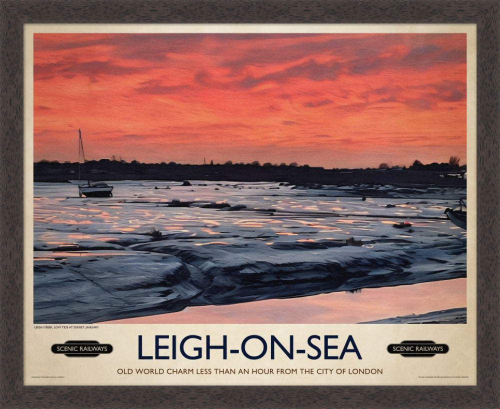 Vintage travel poster- Leigh-on-Sea, Essex - Scenic Railways