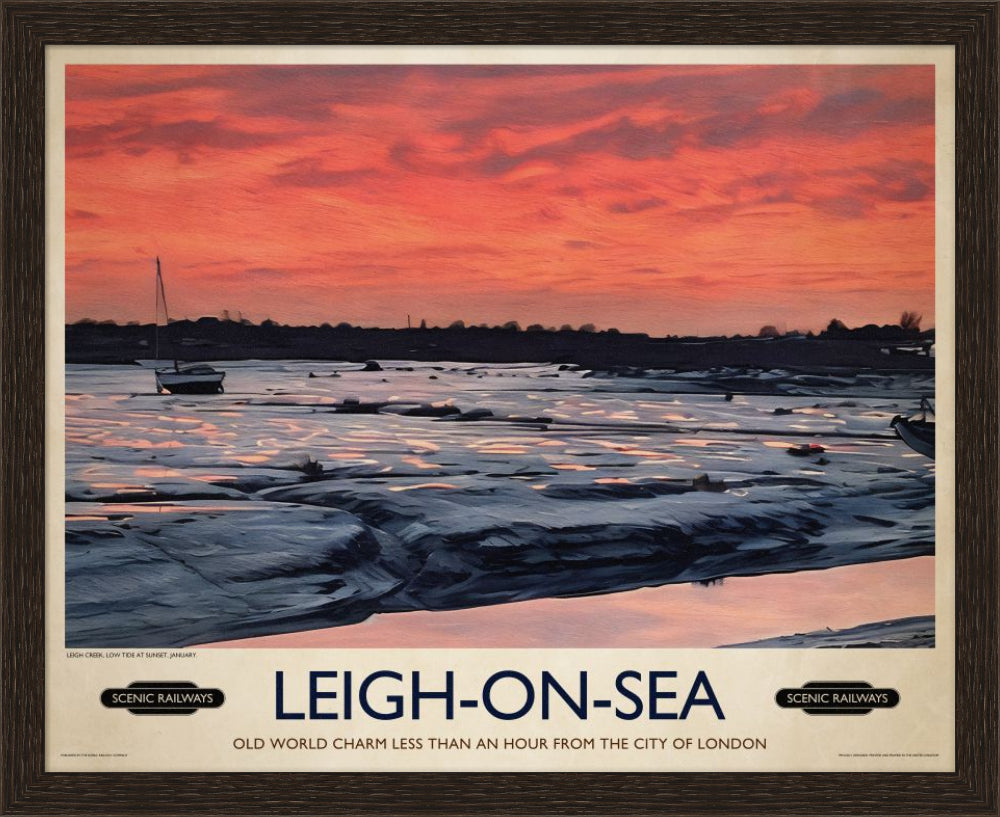 Vintage travel poster- Leigh-on-Sea, Essex - Scenic Railways
