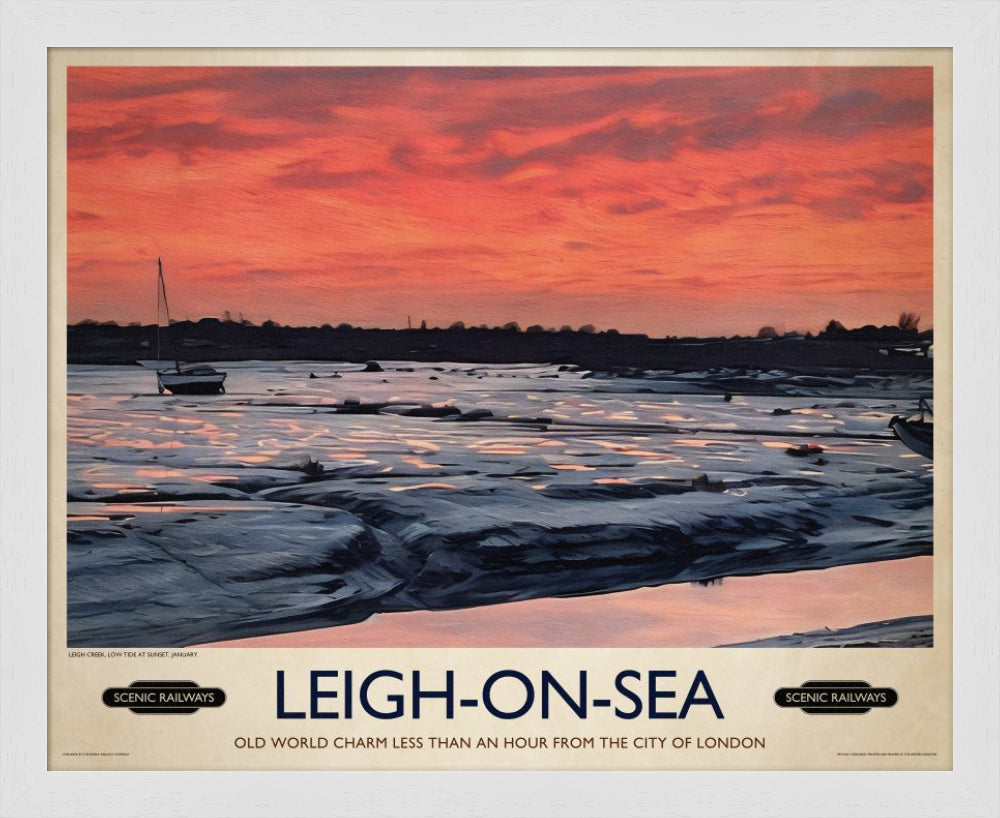 Vintage travel poster- Leigh-on-Sea, Essex - Scenic Railways