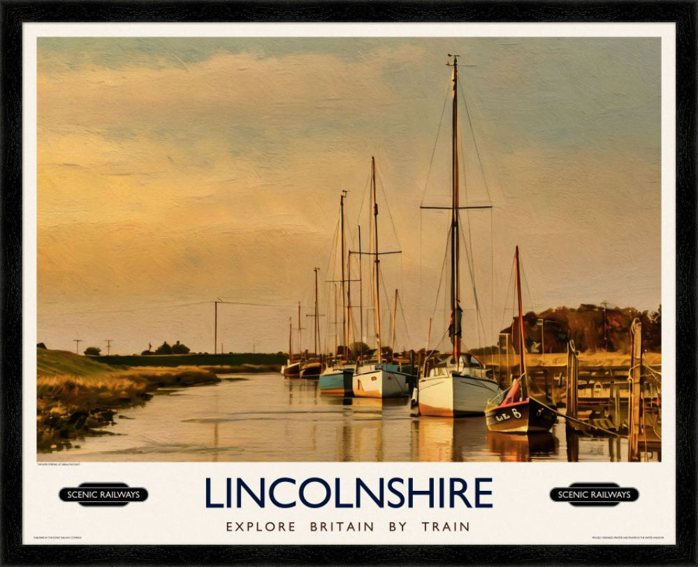 Vintage travel poster- Lincolnshire - Scenic Railways