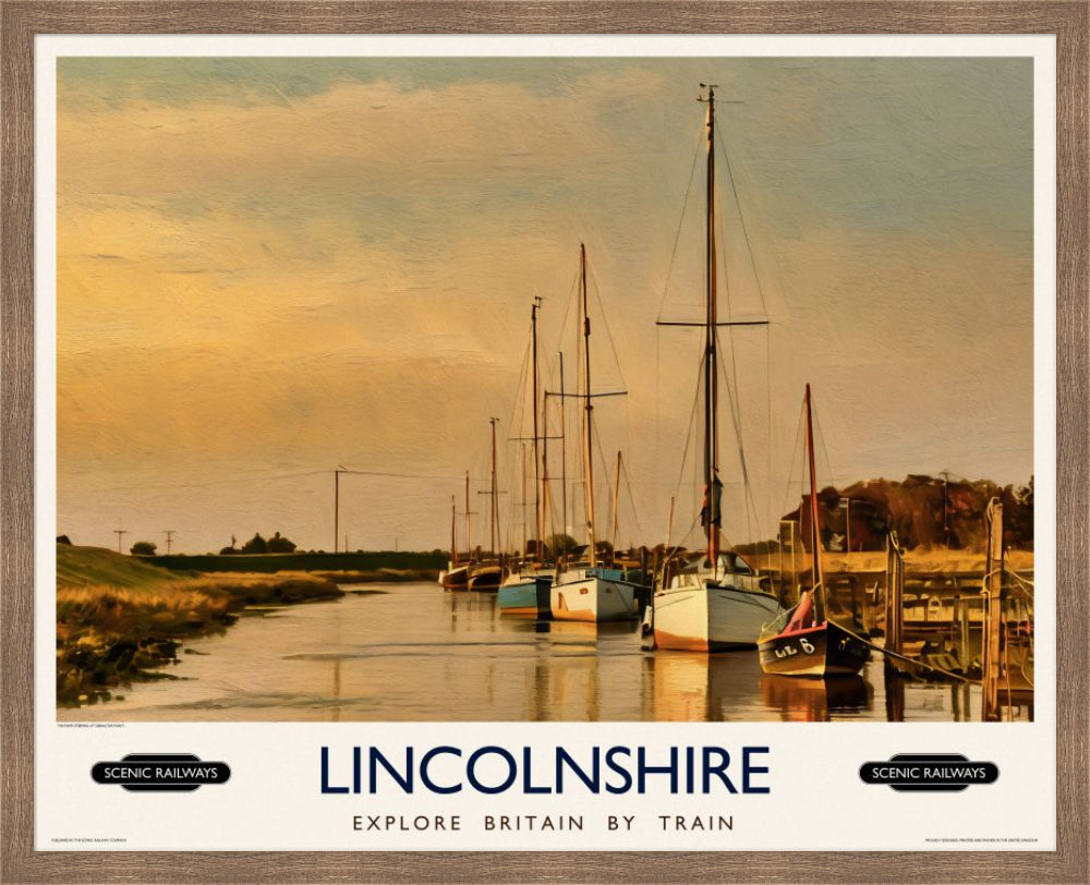 Vintage travel poster- Lincolnshire - Scenic Railways