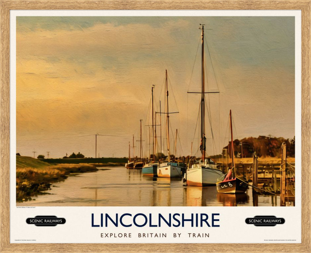 Vintage travel poster- Lincolnshire - Scenic Railways