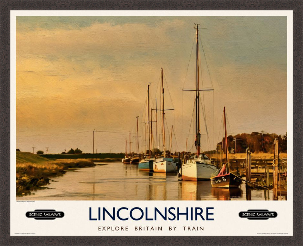 Vintage travel poster- Lincolnshire - Scenic Railways
