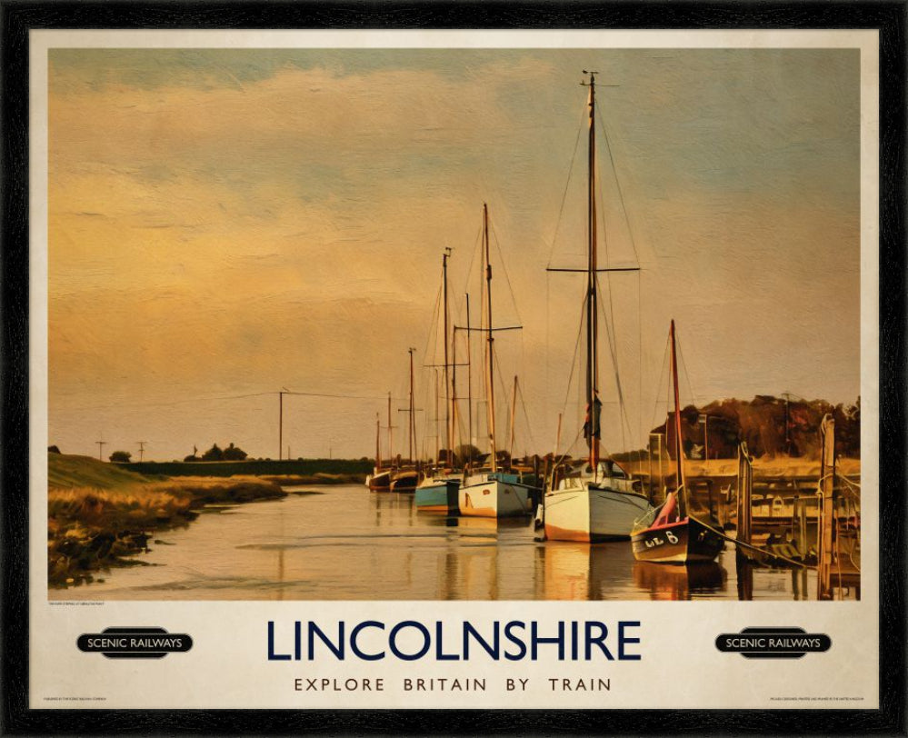 Vintage travel poster- Lincolnshire - Scenic Railways