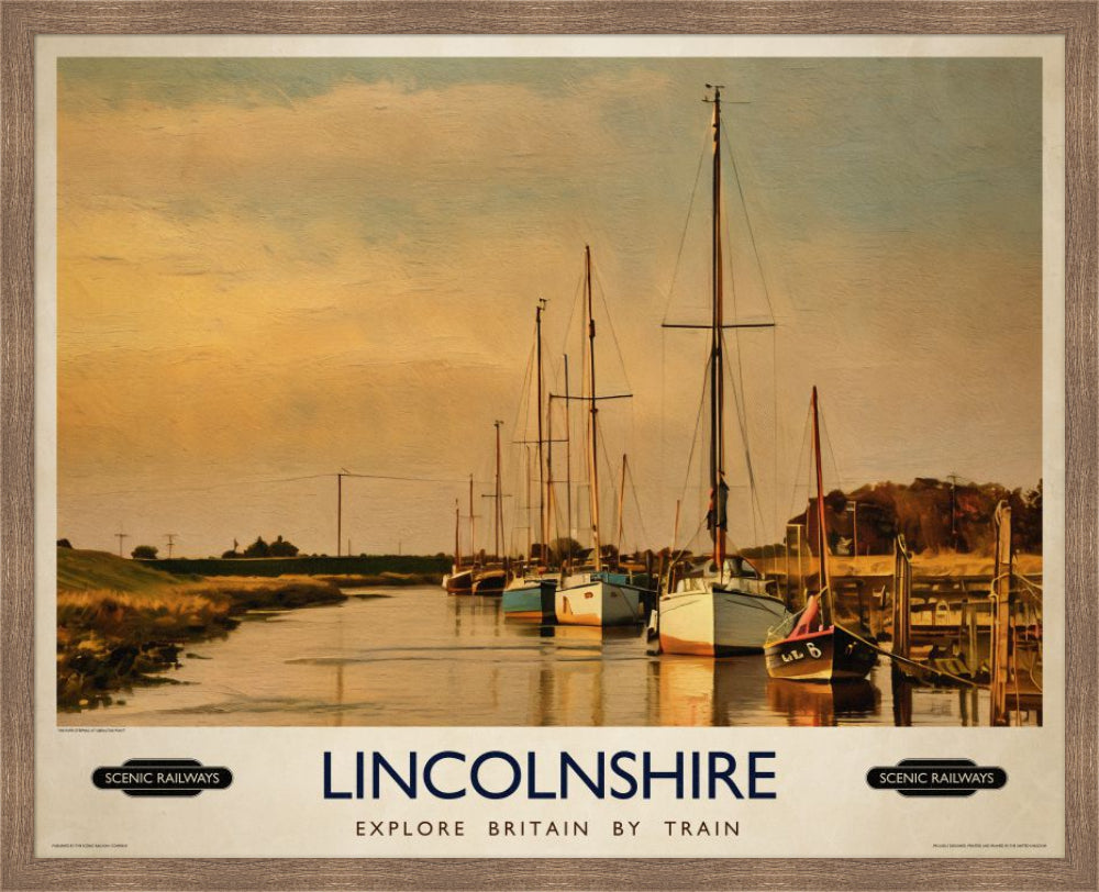 Vintage travel poster- Lincolnshire - Scenic Railways