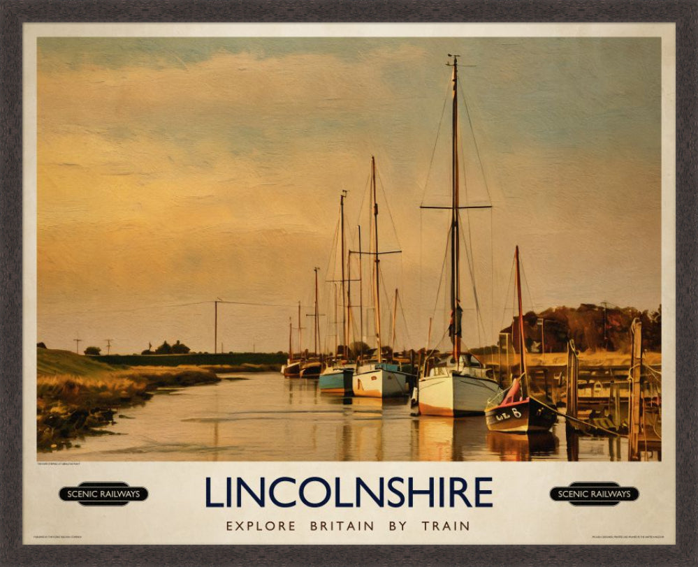 Vintage travel poster- Lincolnshire - Scenic Railways
