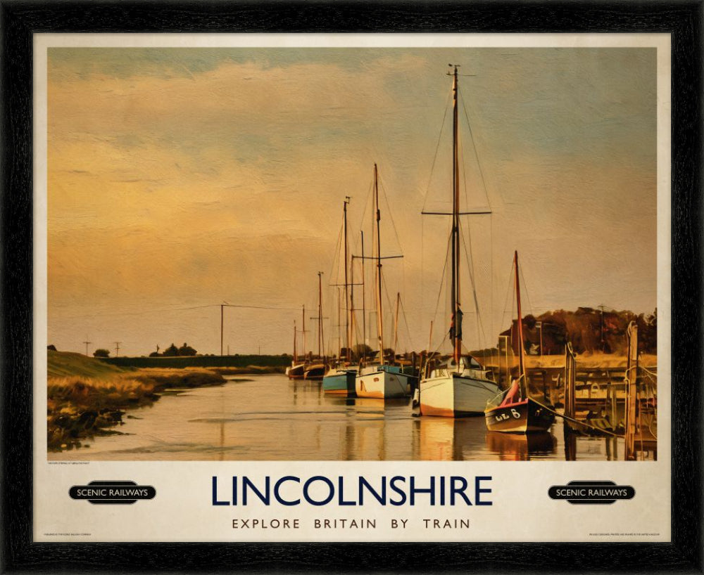 Vintage travel poster- Lincolnshire - Scenic Railways