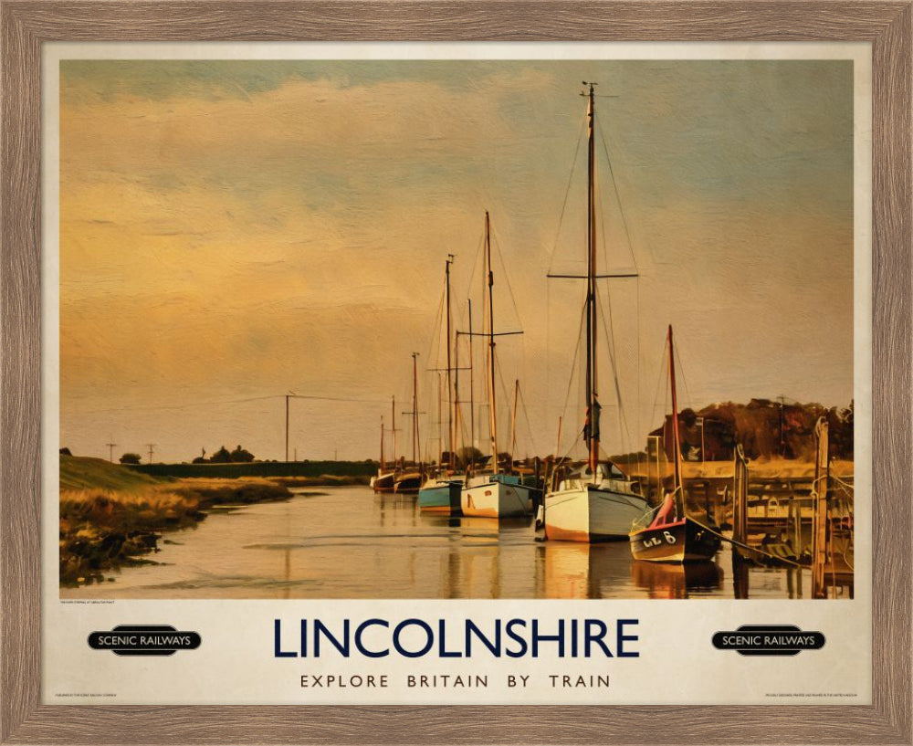 Vintage travel poster- Lincolnshire - Scenic Railways